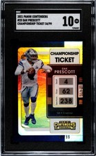 2021 Panini Contenders #25 Dak Prescott Championship Ticket #’d 34/99 SGC 10