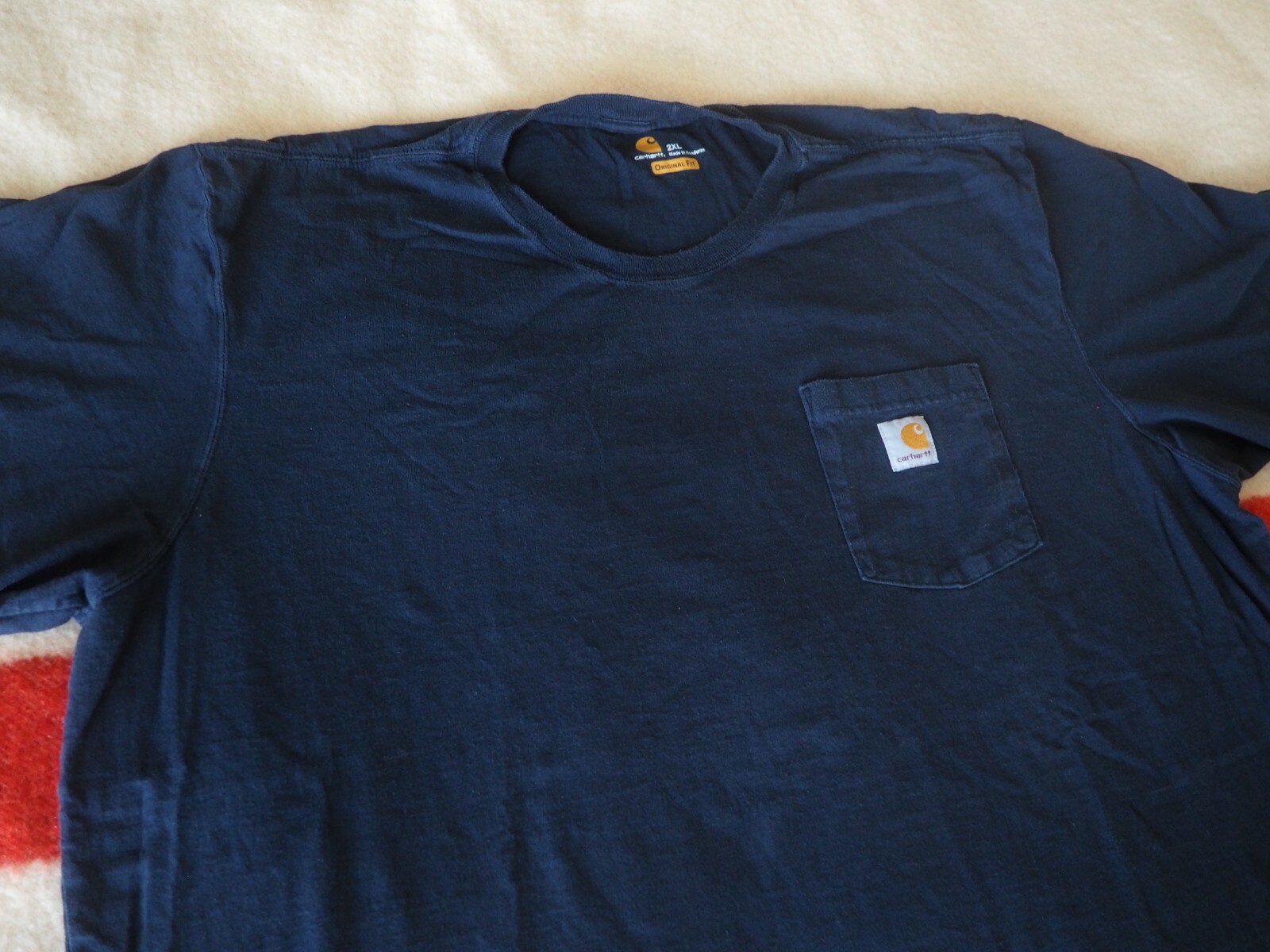 Carhartt ORIGINAL FIT sweatshirt pullover hoodie, men's XL size cotton black type Vintage Second Hand