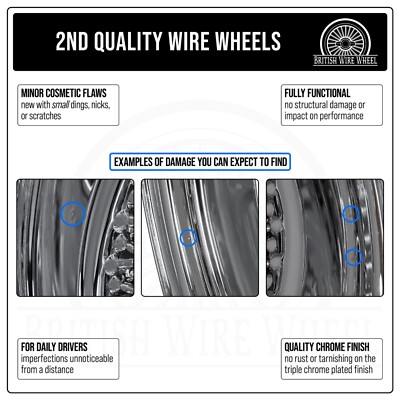 14x7 Rev 72 Spoke Cross Lace Chrome Lowrider Wire Wheel | Single