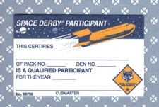 Card - Cub Scout Space Derby Participant -Mint - No.33705  - C13E