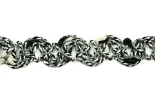 Unotrim 5/8" Italian Jute Braided Woven Trim Black or Dark Gray  combination 