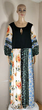 Wayward Fancies eShakti Black Jersey & Floral Print Georgette Dress Wms 2X-20W
