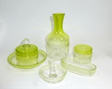 Rare Set 6-pc. Baccarat France about 1880 Crystal Ring Stand Carafe