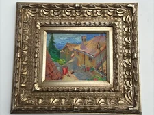 PATRICIA LEGRANDE PAINTING WIFE OF SERGEI BONGART LANDSCAPE HOMES IMPRESSIONIST