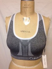 Calvin Klein Performance Quick Dry Sports Bra Heather Grey HGW PFYT3271 NWT