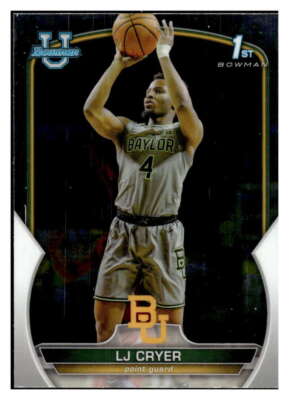 LJ CRYER RC 2022-23 Bowman University Chrome #87 Pre-ROOKIE NBA