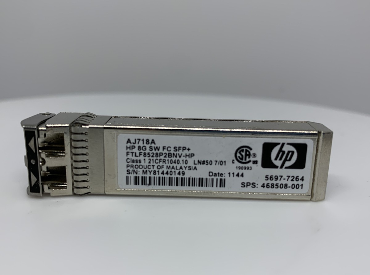 HP AJ718A 8GB SW FC SFP+ Transceiver Module FTLF8528P2BNV-HP  FTLF8528P3BNV-HP