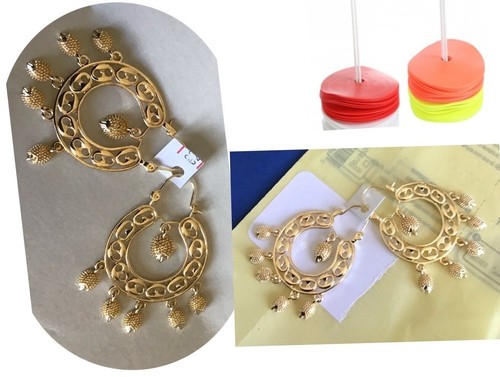 Boucles D'oreilles Pendantes Enfant Style Savoyard - Hérisson Zirconium, Blanc Et Turquoise