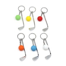 6Pcs Car Key Holder Backpack Purse Charm Pendants Gift for Golfer