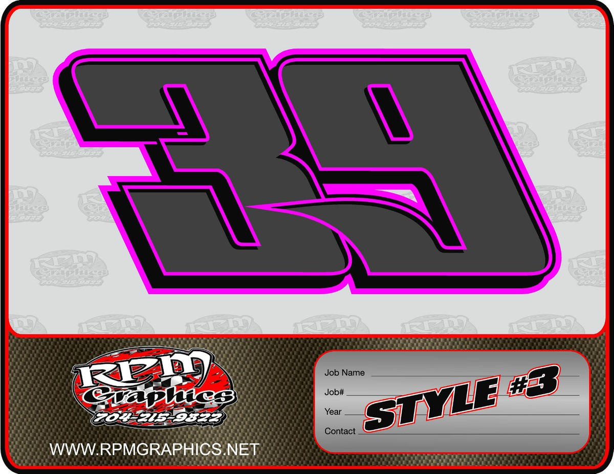CUSTOM RACE CAR NUMBERS PACKAGE SETS | eBay