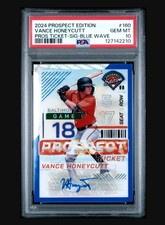 VANCE HONEYCUTT: POP 2 2024 PANINI PROS EDITION SIGNATURE TICKET BLUE WAVE /75!