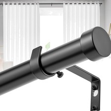 Vorhangstange Schwarz Ausziehbar, Verstellbar 76–305 cm, 25 mm Durchmesser Me...