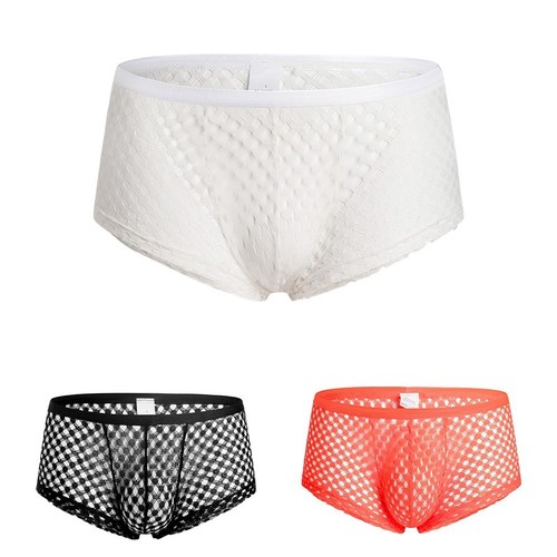 Stylische Herren Mesh Boxershorts Netzdesign für atmungsaktive Unterwäsche - Picture 3 of 20
