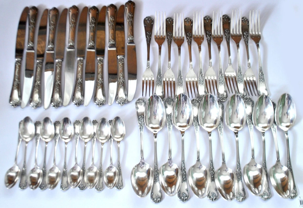 SPRINGER DEETJEN Ménagère 48 couvert de table Argenterie Louis XV Rocaille 25