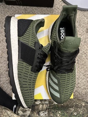 Adidas PureBoost Prime Ultraboost Green Olive Khaki Black White - Size 9 NEW