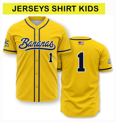 SAVANNAH BANANAS #1 NEW KIDS YOUTH YELLOW JERSEY JO2