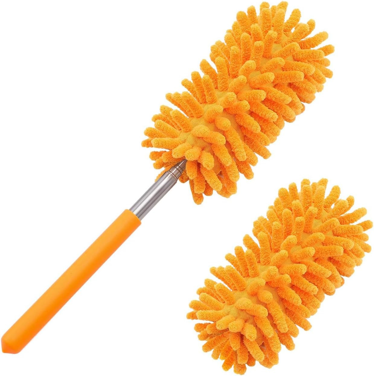 Duster for Cleaning, 10-29" Extension Pole, 2 Washable Heads, Yellow | Microfibe