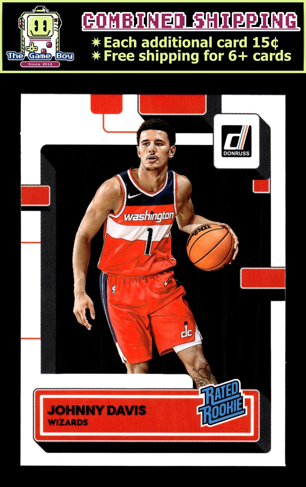 2022-23 Donruss #210 Johnny Davis - Washington Wizards Rated Rookie