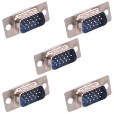 5 x 15 Way D Sub Connectors Male Plug 3 Rows