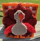 Needlepoint Thanksgiving Turkey Kleenex Box Cover Handmade Holiday Hokies