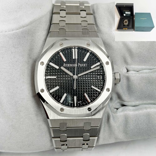 New Audemars Piguet Royal Oak 15510ST 41MM Black Stainless Steel Box Papers