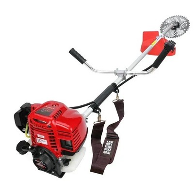Backpack mower for weeding, loosening soil, harvesting and grass removal