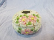 VINTAGE PORCELAIN MORIAGE HAIR RECEIVER WITH CHERRY BLOSSOMS MADE IN JAPAN