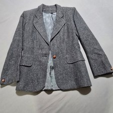 Peabody House International Grey Wool Blend Textured Blazer Jacket Romania 5/6
