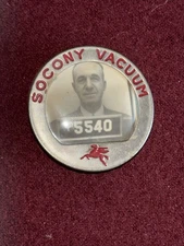 Vintage Socony Vacuum Employee Picture Pin Standard Oil