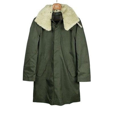 Norwegian Rain Moscow Winter Shearling Coat, Green, Size S aka Arctic Homme