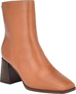 Calvin Klein Women's Broma Mid Calf Boot brown saddle leather 9M