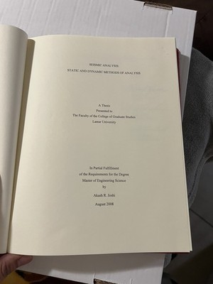 Seismic Analysis: Static and Dynamic Methods of Analysis
