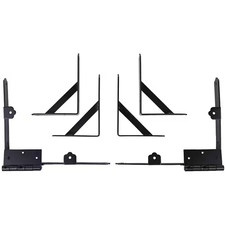 Black Galvenized Steel Gate Corner Frame Brace and Hinge Kit 8-Piece 