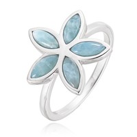Cavill Larimar Ring Damen 925 Sterlingsilber 4,2Ct Blau Echtschmuck