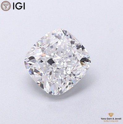 VS1 Clarity D Color 1.50 Carat IGI Certified CVD Lab Grown Diamond Cushion Shape