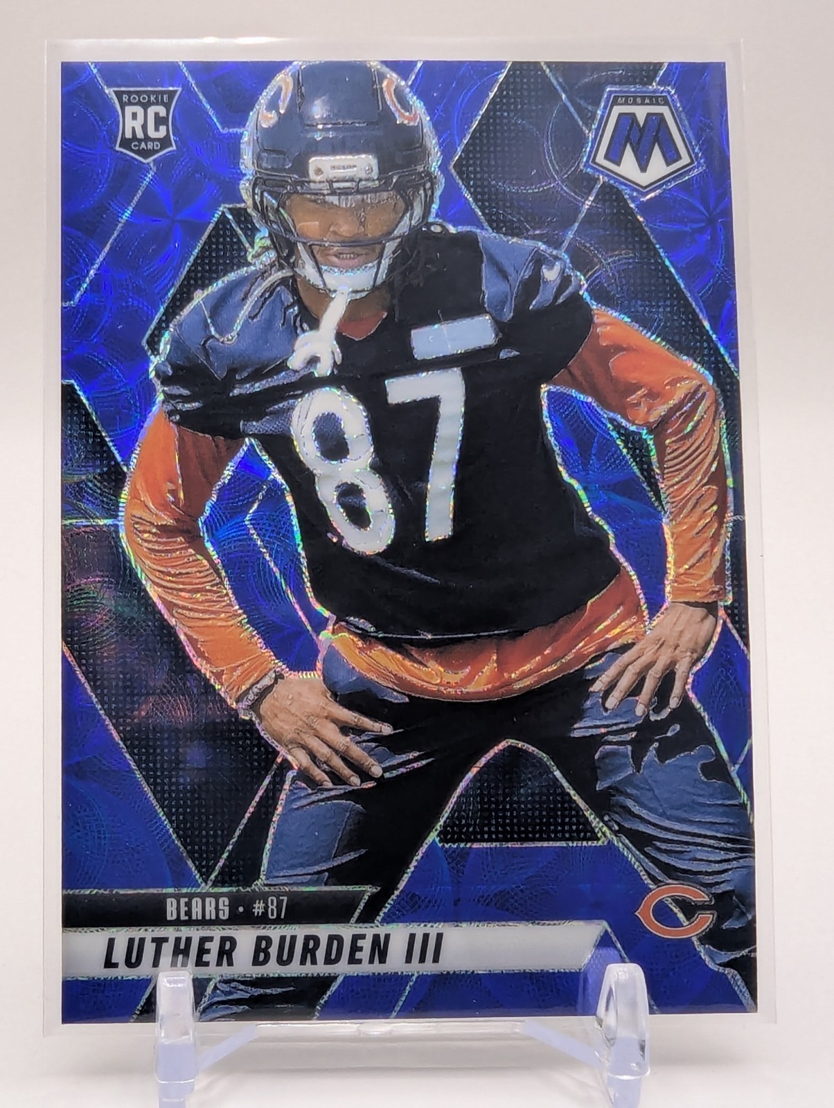 2025 Mosaic Football #383 Luther Burden RC Blue Scope Prizm Chicago Bears