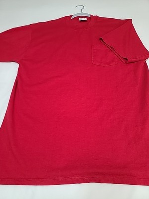 KEY ELEMENTS Men's Red Short Sleeve T-Shirt With Pocket; Size L