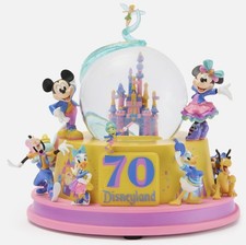 Disney Disneyland 70th Musical Light up Glitter Snow Globe Mickey & Friends BNIB
