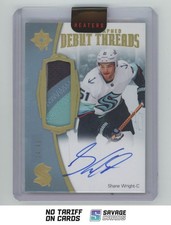 2022-23 Upper Deck Ultimate Collection Debut Threads Auto Patch Shane Wright /49
