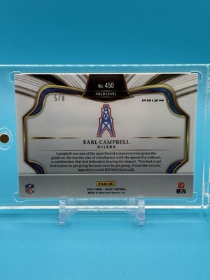 2025 Panini Select Earl Campbell Lucky Envelope Prizm /8 Houston