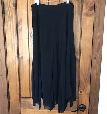 Chico s Maxi Skirt Navy Blue 1/M Whimsy Goth Fairygrunge Witchy Festival Boho