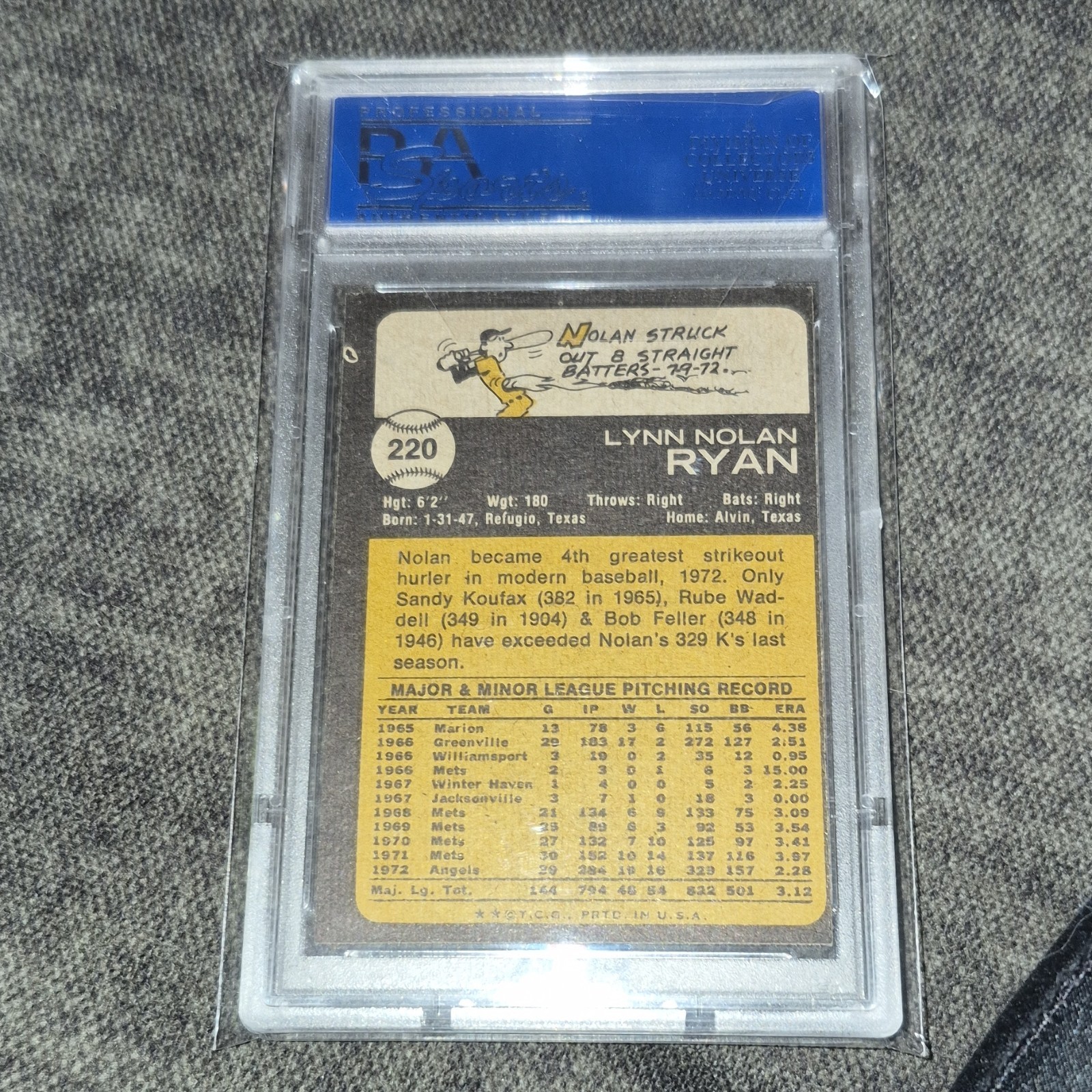 Topps 1973 Nolan Ryan #220 Base Set PSA 8 California Angels MLB Baseball(OC) view 4