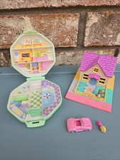 Vintage Polly Pocket Bluebird 1993 Cozy Cottage  1990 Pollys School. Incomplete