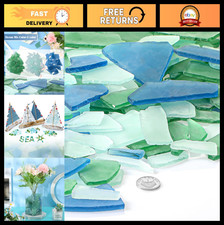 90 oz Frosted Sea Glass Bulk - Blue, Light Green Clear Decorative Pieces