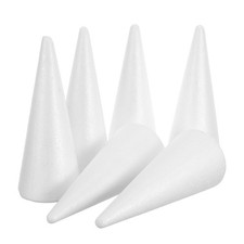 6 Pcs White Foam Cones Polystyrene Foam Cones For Christmas Crafts