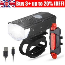 Mountain Bike Lights USB Rechargeable Bicycle T6 LED Torch Front Rear Lamp Set