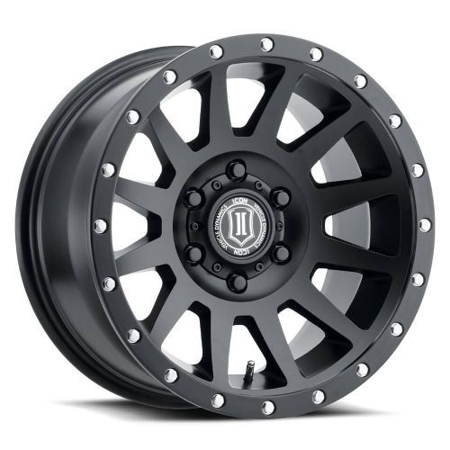 17x8.5 Icon Alloys Compression Satin Black Wheel 6x135 (6mm) - Picture 1 of 6