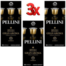 Pellini Gran Aroma 100 Capsule Caffè Arabica 3 x Confezioni (30 Cialde Totali)