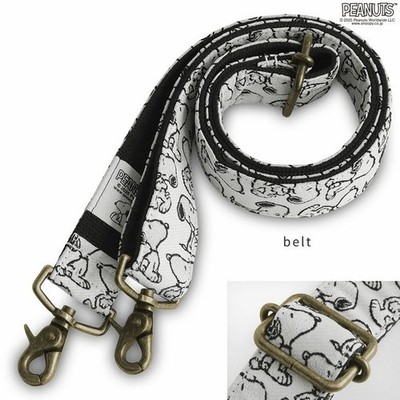 Peanuts Snoopy Shoulder Bag Metal Clasp Jacguard BLACK Japan