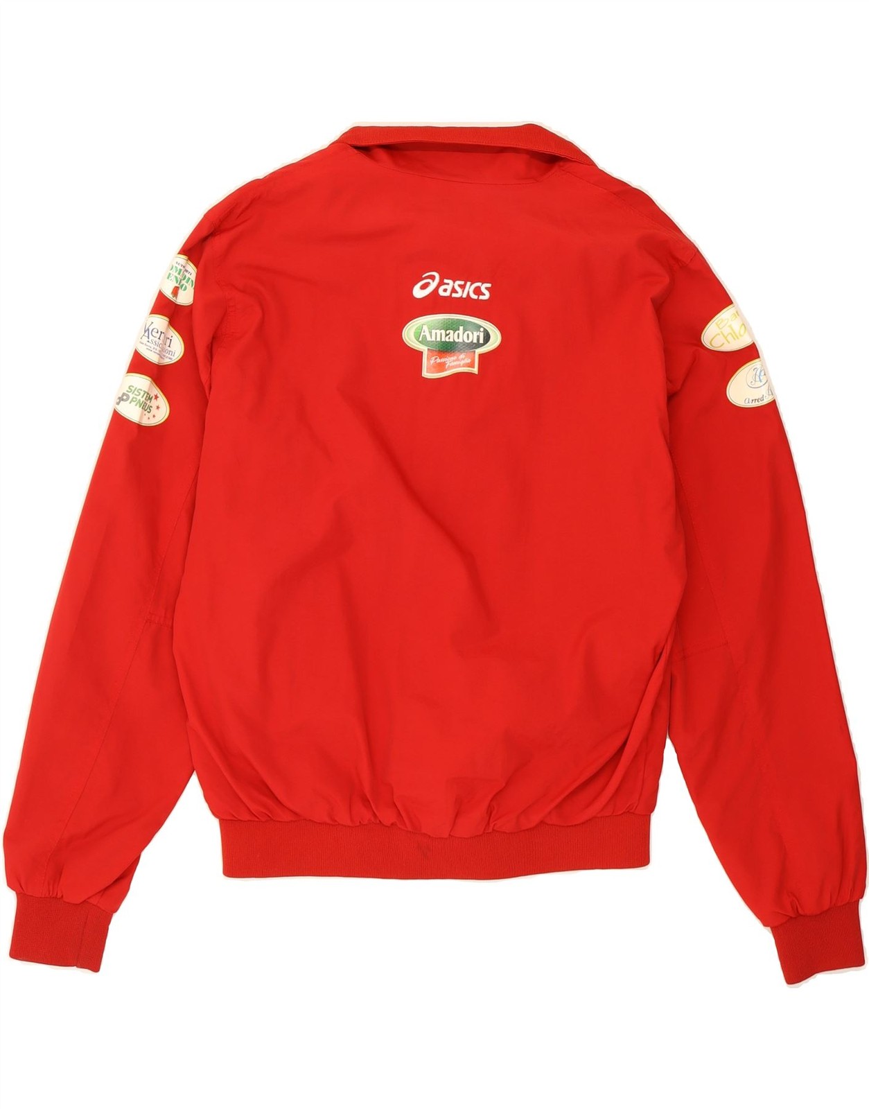 ASICS Mens Graphic Bomber Jacket UK 40 Large Red Nylon U106 thumbnail 2